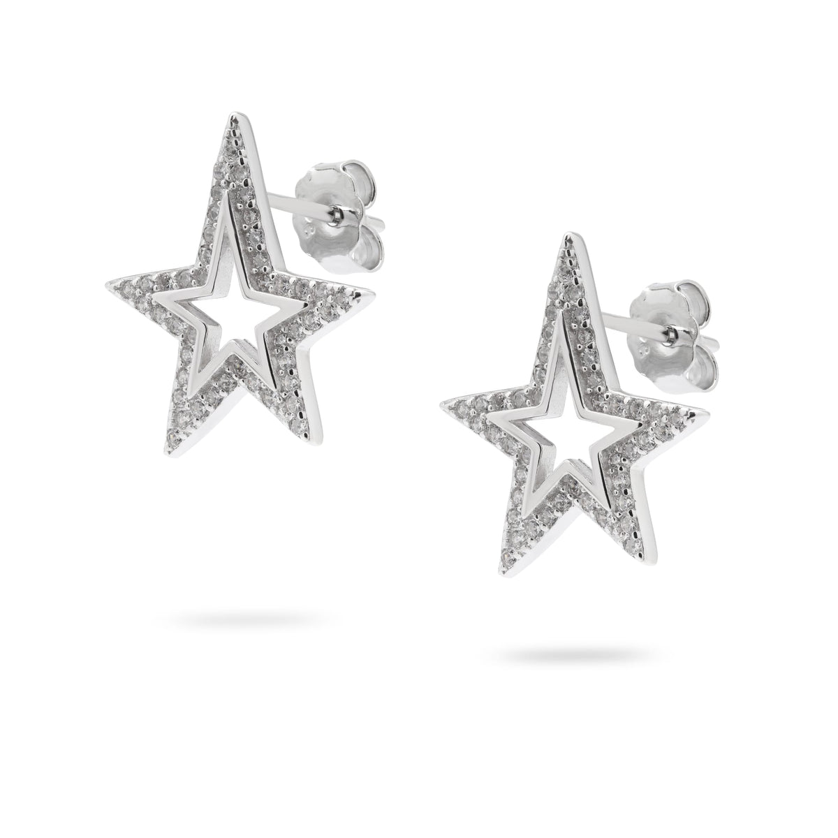 Kimolos-Shime Like A Star 925 Ayar Gümüş Zirkon Taşlı Yıldız Küpe-2-fleurdirect.live