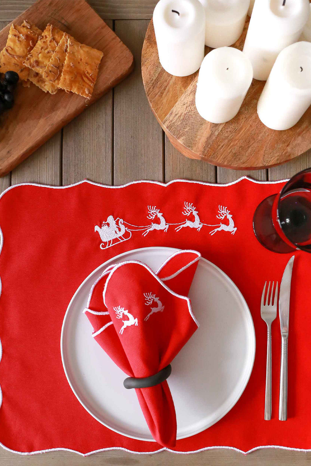 Km Home Collection-2'li Set Kızak İşlemeli Pamuk Peçete-Peçete-1-fleurdirect.live