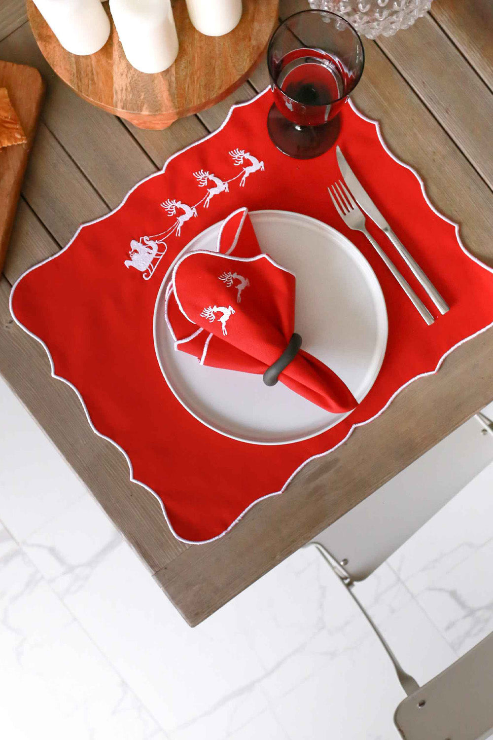 Km Home Collection-2'li Set Kızak İşlemeli Pamuk Peçete-Peçete-2-fleurdirect.live