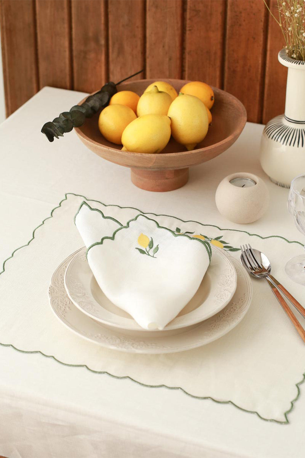 Km Home Collection-2'li Set Limon İşlemeli Keten Peçete-Peçete-4-fleurdirect.live