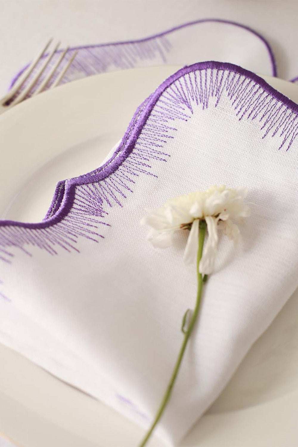 Km Home Collection-2'li Set Mor Çiçek Temalı Amerikan Servis-Sunum Aksesuarları-2-fleurdirect.live