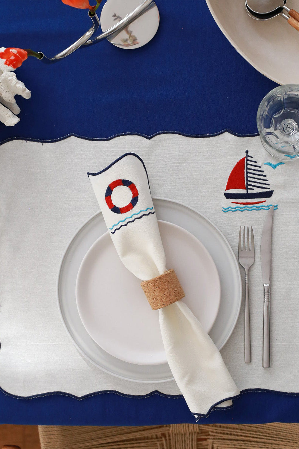 Km Home Collection-2'li Set Navigare Pamuk Amerikan Servis-Sunum Aksesuarları-1-fleurdirect.live