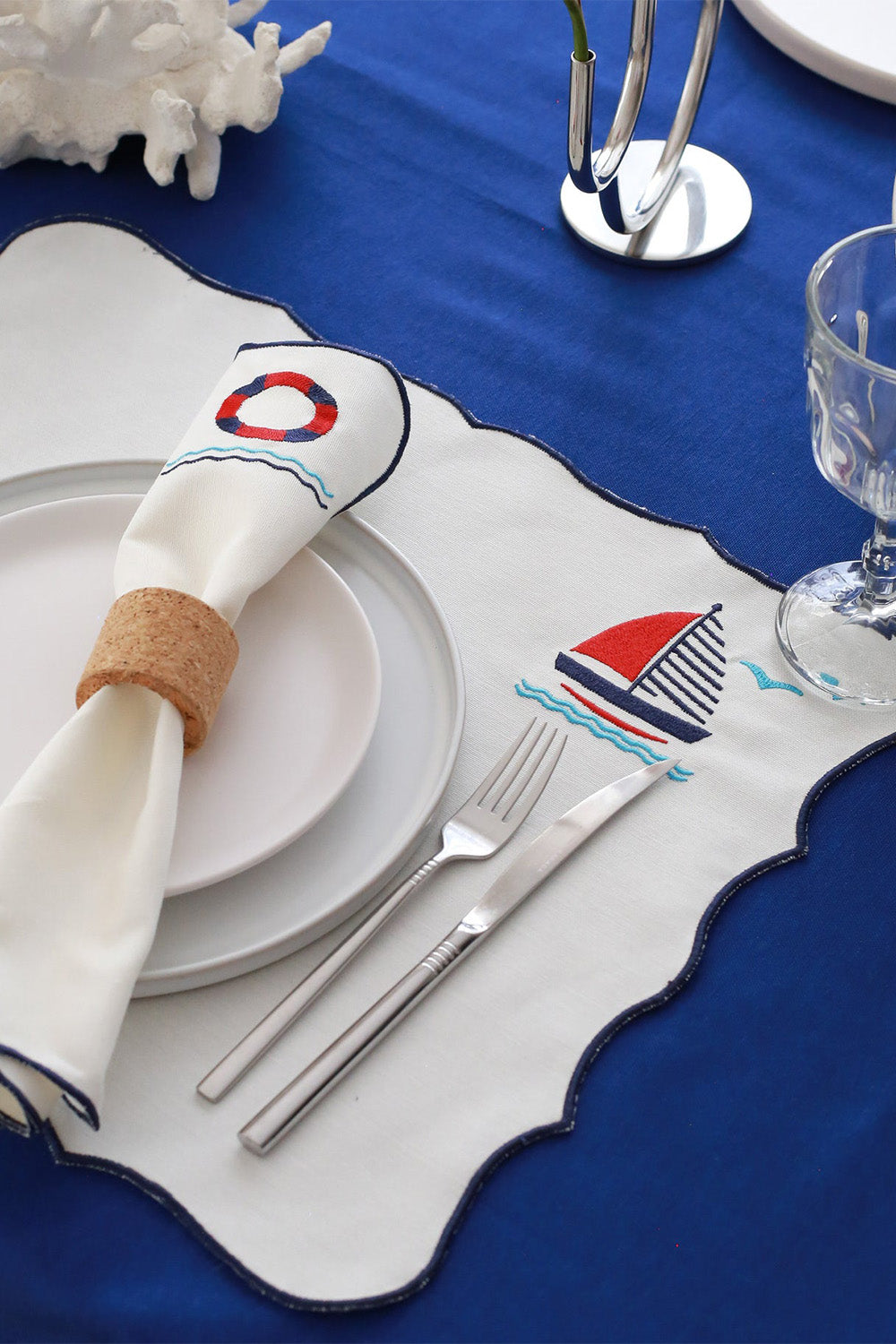 Km Home Collection-2'li Set Navigare Pamuk Amerikan Servis-Sunum Aksesuarları-4-fleurdirect.live