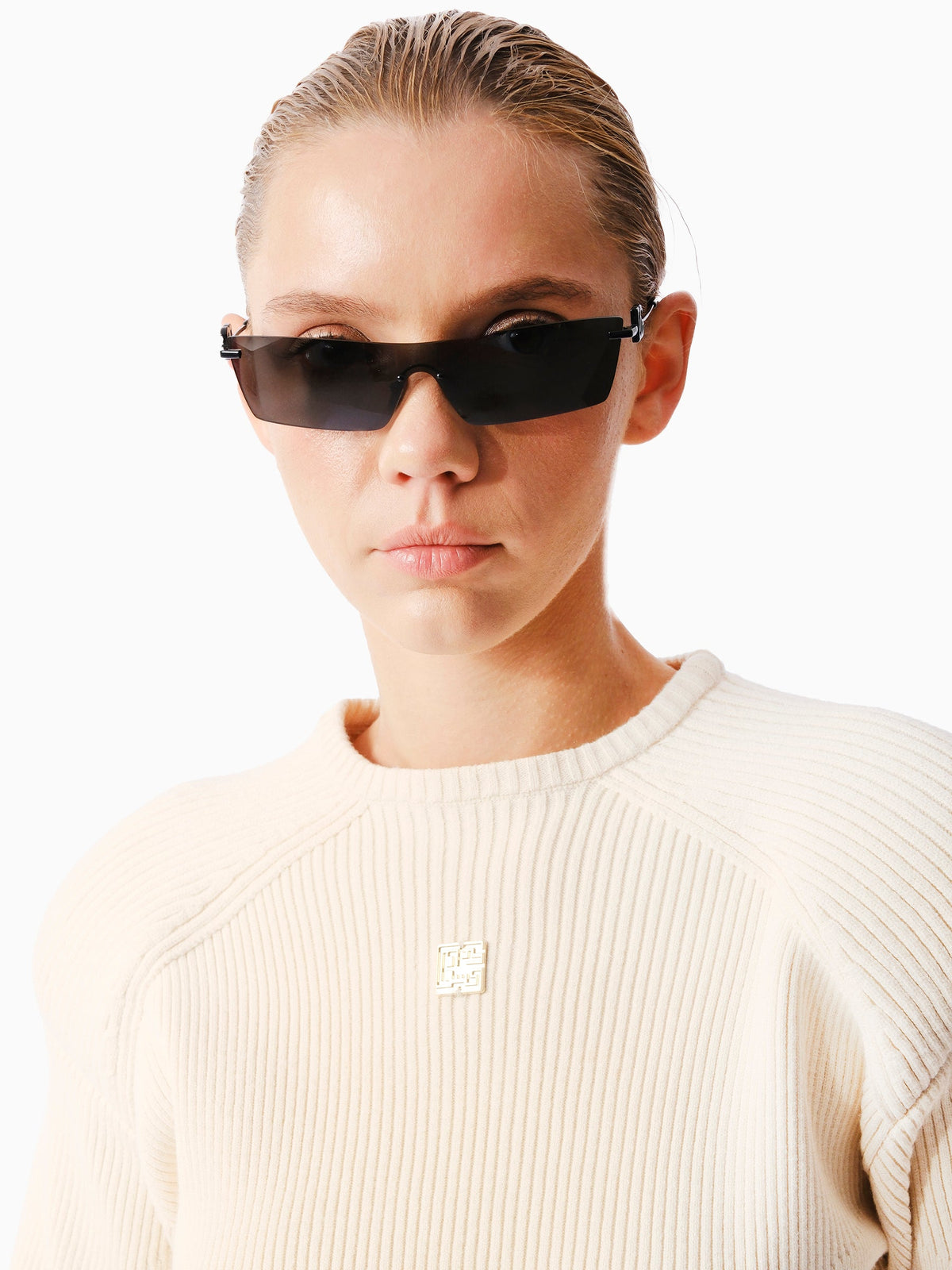 Kntlgy-Future Knit Bej Crop Kazak-Kazak & Triko-2-fleurdirect.live
