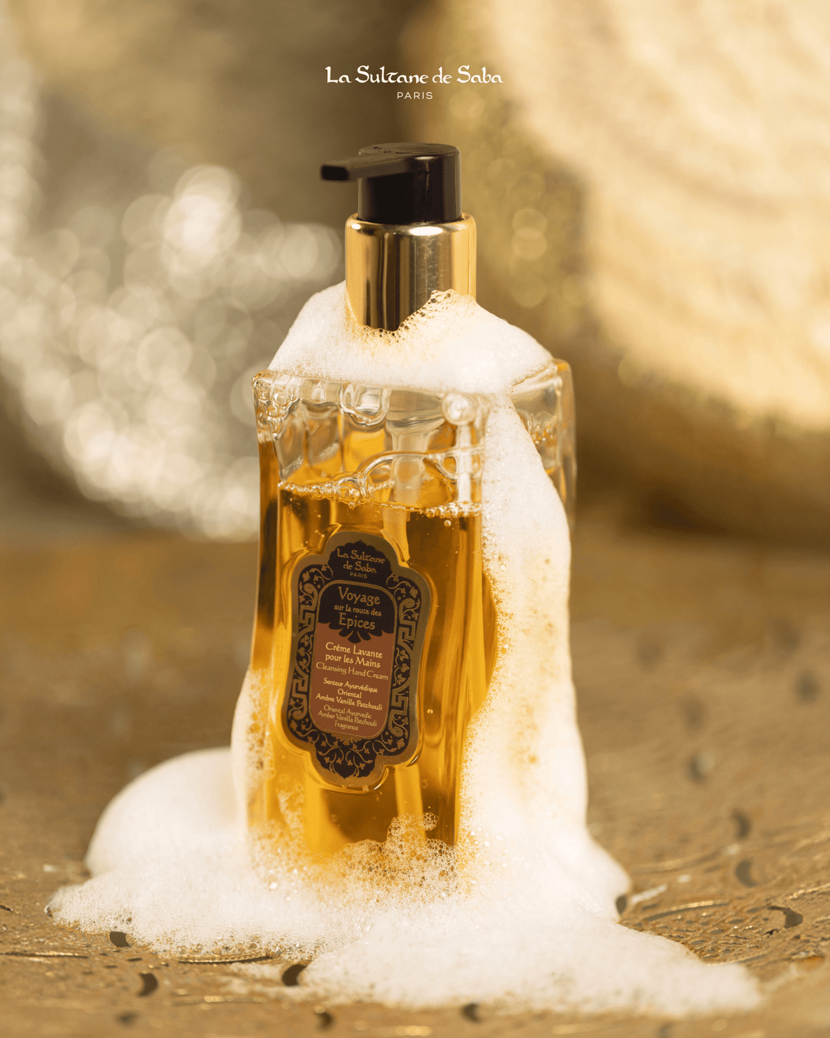 La Sultane De Saba-Cleansing Hand Cream Ayurvedic Amber Vanilla Patchouli Spices-El Kremi-2-fleurdirect.live