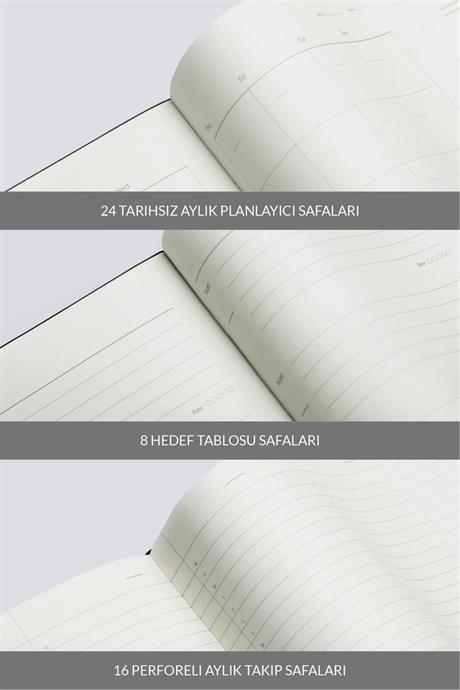 Laton Aina Siyah, A5, Tarihsiz Ajanda Ve Planlayıcı, Premium Termo Deri Yumuşak Kapak, 368 Sayfa