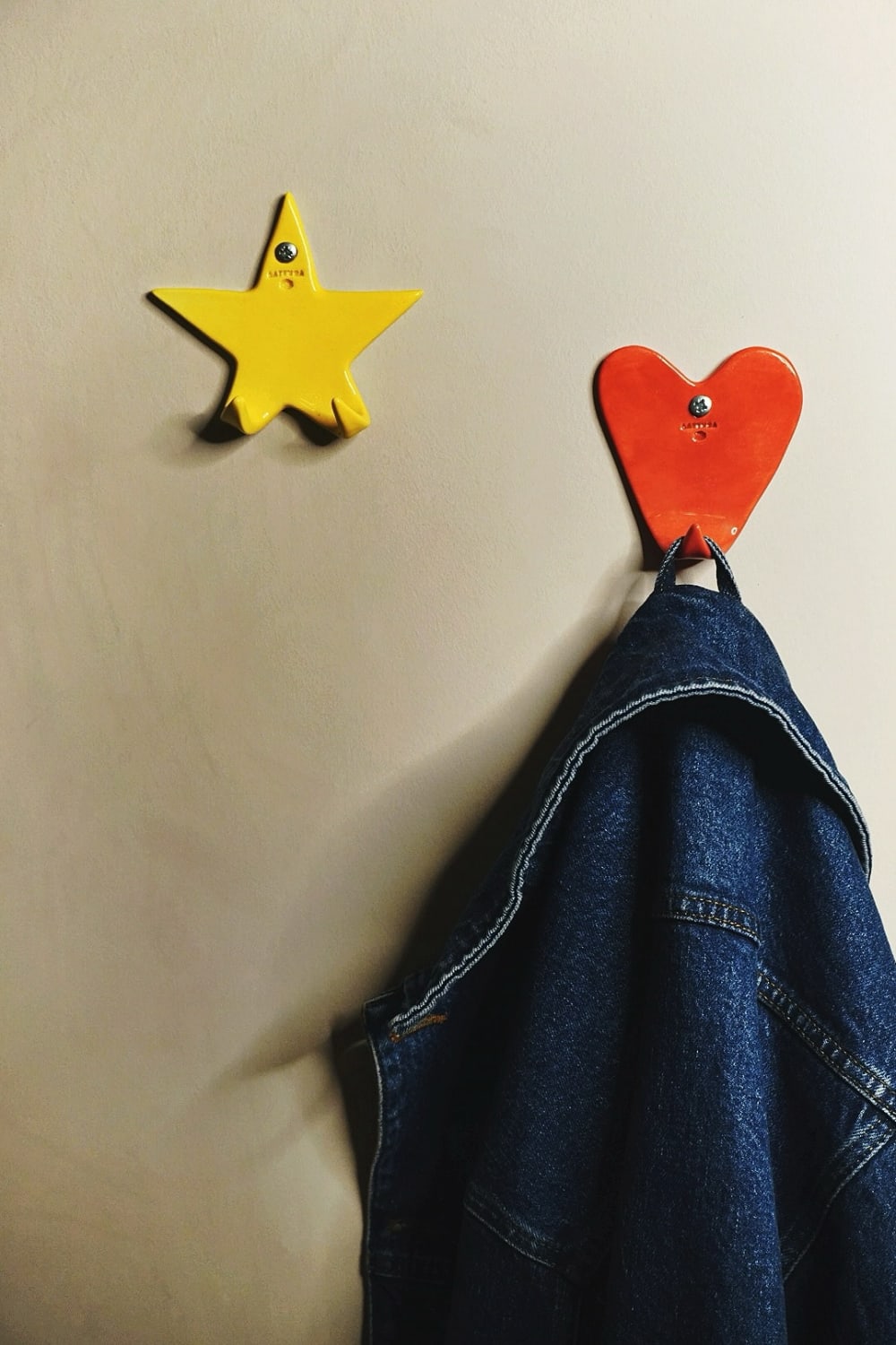 Lattuga Ceramics-Heart And Star Duvar Askılıkları-Duvar Dekorları-3-fleurdirect.live