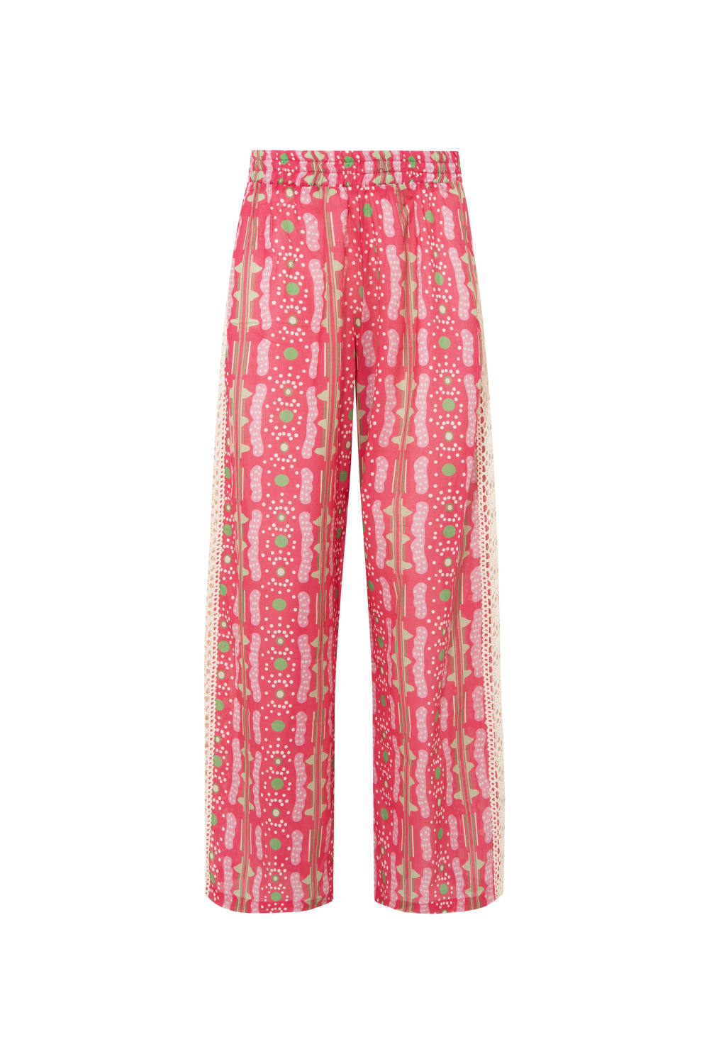 Le-Monade Dreams-Pembe Bulut Desenli Kopanakli Detaylı Pantolon-Pantolon-1-fleurdirect.live