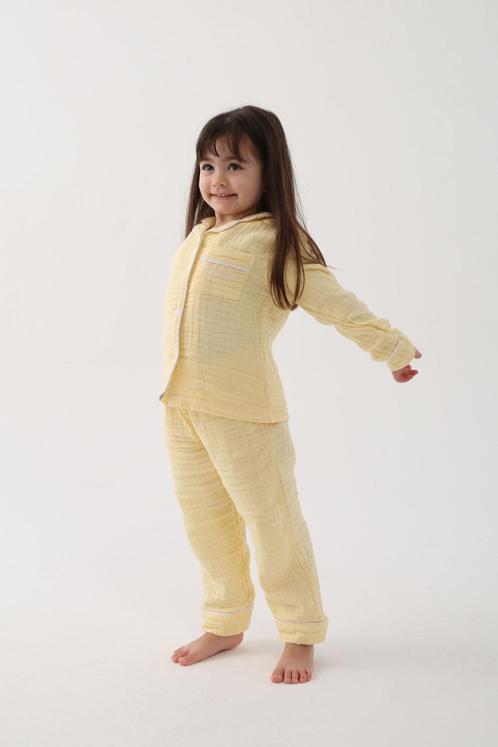 Let's Be Friends-Organik Muslin Pijama Takımı - Sarı-Pijama Takımı-5-fleurdirect.live