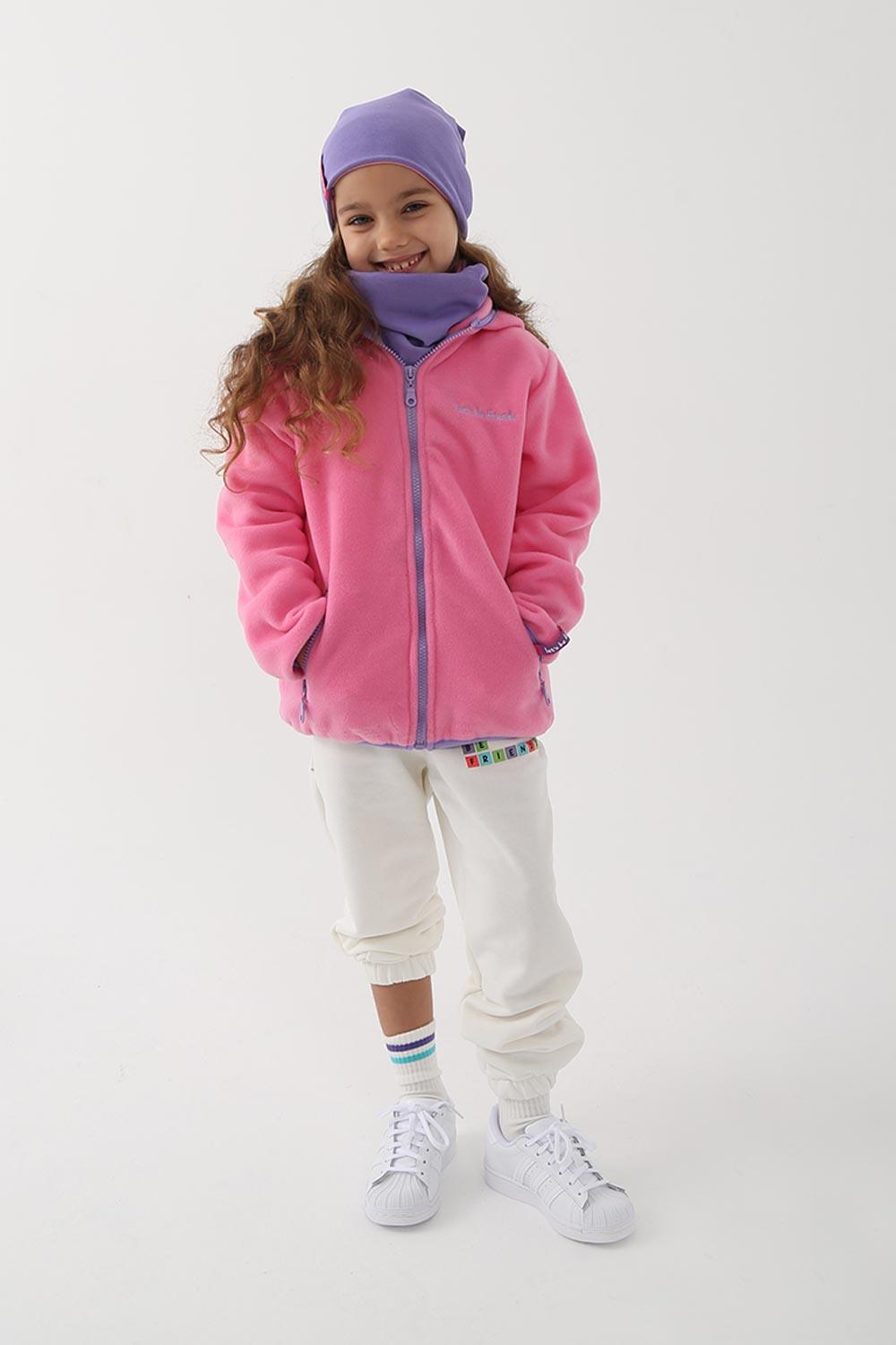 Let's Be Friends-Polar Zipli Hoodie - Pembe-Sweatshirts & Hoodies-2-fleurdirect.live