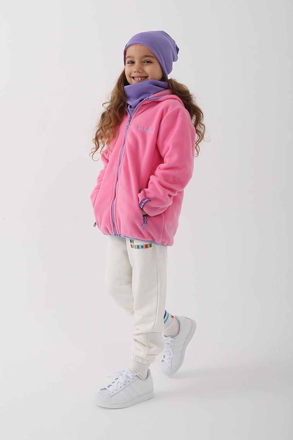 Let's Be Friends-Polar Zipli Hoodie - Pembe-Sweatshirts & Hoodies-3-fleurdirect.live