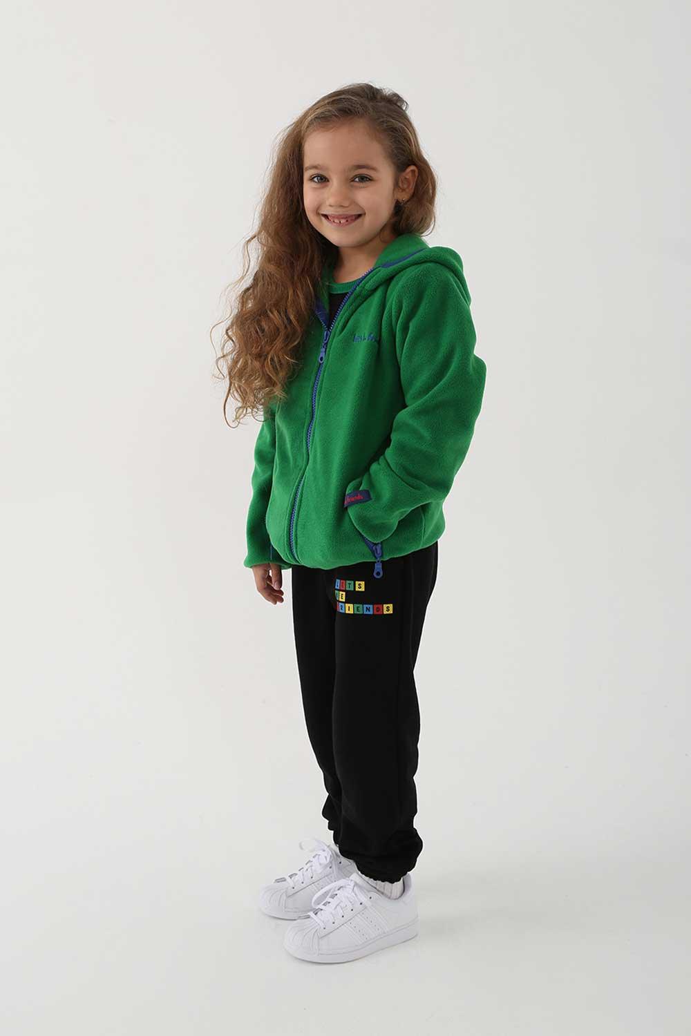 Let's Be Friends-Polar Zipli Hoodie - Yeşil-Sweatshirts & Hoodies-1-fleurdirect.live
