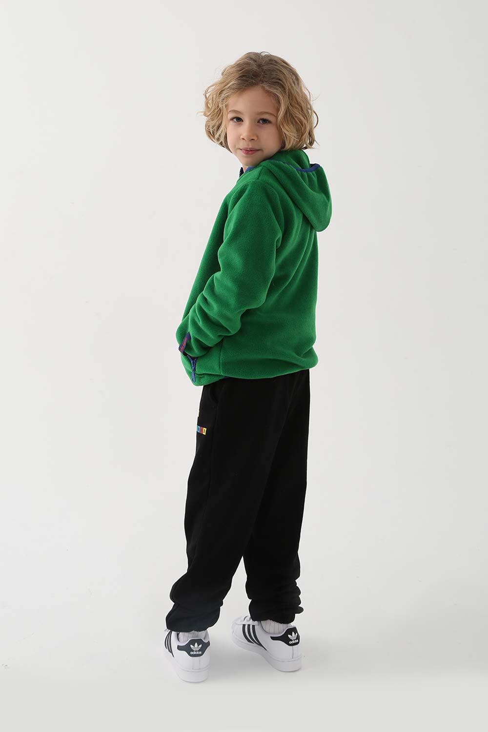 Let's Be Friends-Polar Zipli Hoodie - Yeşil-Sweatshirts & Hoodies-3-fleurdirect.live