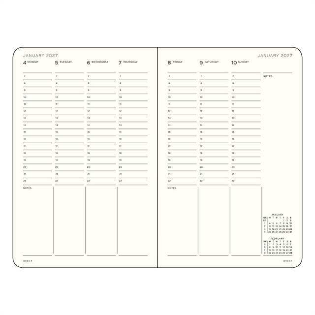 Leuchtturm1917 Planner 2027 - 12M Haftalık Planner Medium A5 2027İNgilizce Sunflower 400315 - ÖnsiPariŞ
