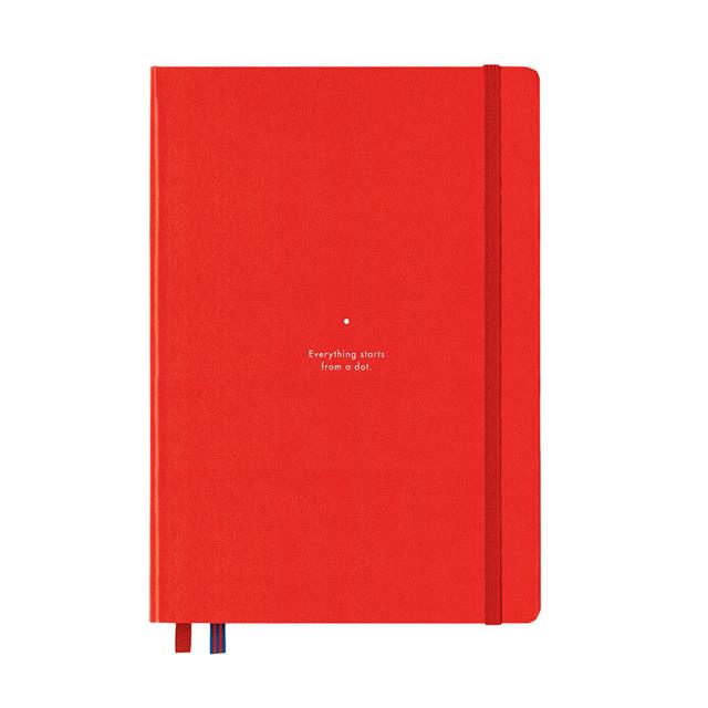 Leuchtturm 1917-Leuchtturm1917 Bauhaus Serisi Not Defteri, Orta Boy (A5), Sert Kapak, 251 Sayfa Mavi Noktalı Defter Red 359619-Noktalı-2-fleurdirect.live
