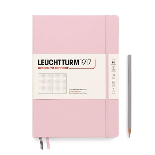 Leuchtturm 1917-Leuchtturm1917 Composition Notebook, B5, Sert Kapak, 219 Sayfa Not Defteri, Noktalı, Powder 366159-Noktalı-1-fleurdirect.live