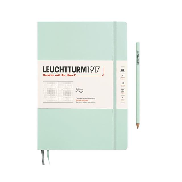 Leuchtturm 1917-Leuchtturm1917 Composition Notebook, B5, Yumuşak Kapak, 123 Sayfa Not Defteri, Noktalı, Mint 370312-Noktalı-1-fleurdirect.live