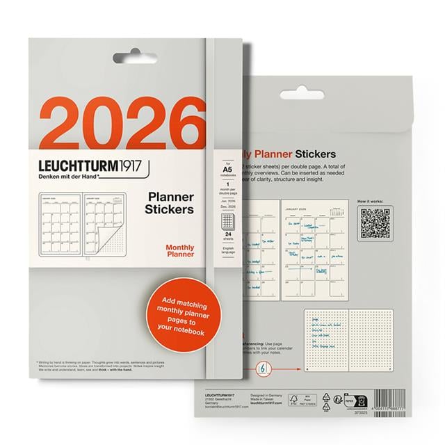 Leuchtturm 1917-Leuchtturm1917 Ajanda Stickerı 2026 Aylık Format Etiket, İngilizce 373025-Özel Defterler-1-fleurdirect.live