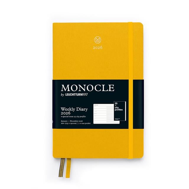 Leuchtturm 1917-Leuchtturm1917 Monocle çanta Boy (B6+) 12 Aylık Ajanda Ve Not Defteri (çizgili) 2026 Sert Kapak, İngilizce, Sarı 373021-Özel Defterler-1-fleurdirect.live