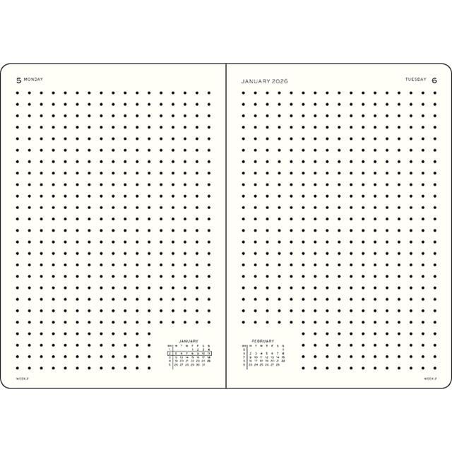 Leuchtturm 1917-Leuchtturm1917 Orta Boy (A5) 12 Aylık Günlük Ajanda (Noktalı) 2026 Sert Kapak, İngilizce, Dusty Rose372781-Özel Defterler-2-fleurdirect.live