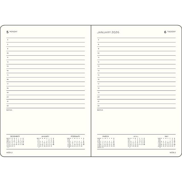 Leuchtturm 1917-Leuchtturm1917 Orta Boy (A5) 12 Aylık Günlük Ajanda (çizgili) 2026 Sert Kapak, İngilizce, Dusty Rose372773-Özel Defterler-2-fleurdirect.live