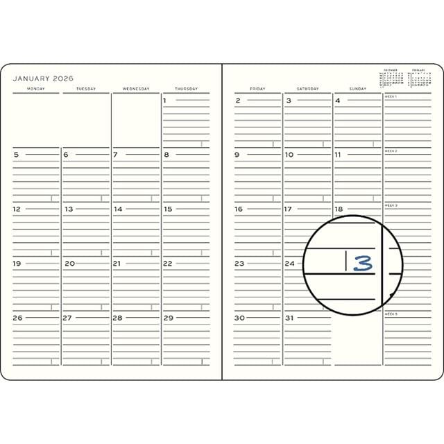 Leuchtturm 1917-Leuchtturm1917 Tablet Boy (B5) 16 Aylık Ajanda Ve Not Defteri (çizgili) 2026 Yumuşak Kapak, İngilizce, Ink Mavi 372789-Özel Defterler-2-fleurdirect.live
