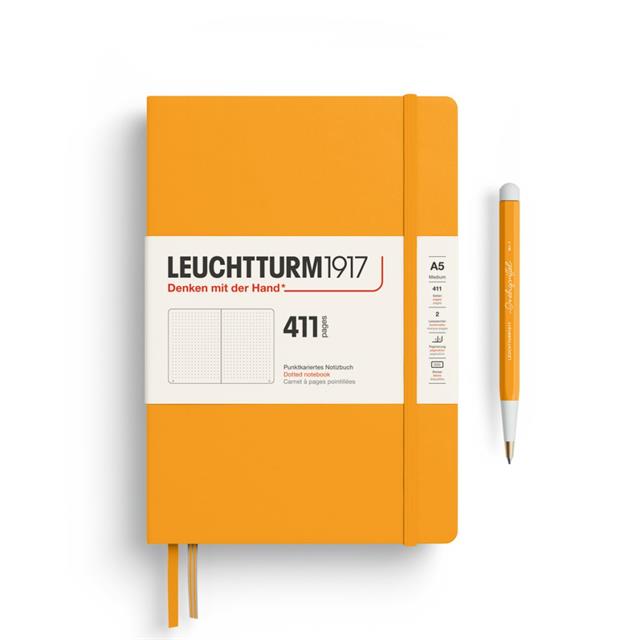 Leuchtturm 1917-Leuchtturm1917 Not Defteri Orta Boy (A5), Sert Kapak, 411 Numaralandırılmış Sayfa, Noktalı,Rising Sun 372925-Noktalı-1-fleurdirect.live
