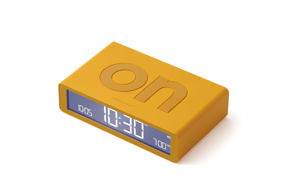 Lexon-Lexon Flip Klasik Şarj Edilebilir Alarm Saat Sarı-Alarm Saatler-2-fleurdirect.live
