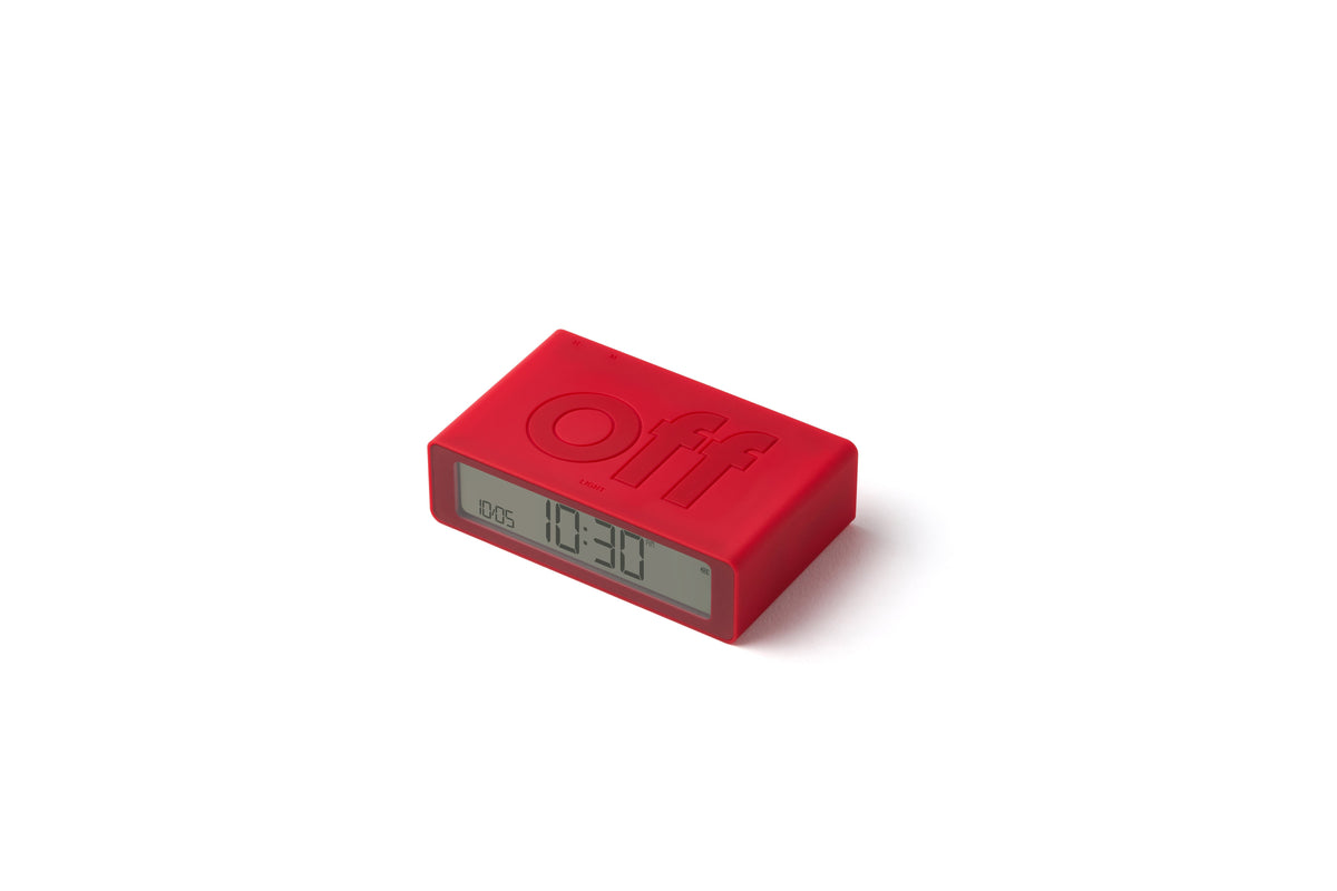 Lexon-Lexon Flip Mini Şarj Edilebilir Alarm Saat Açık Kırmızı-Alarm Saatler-2-fleurdirect.live