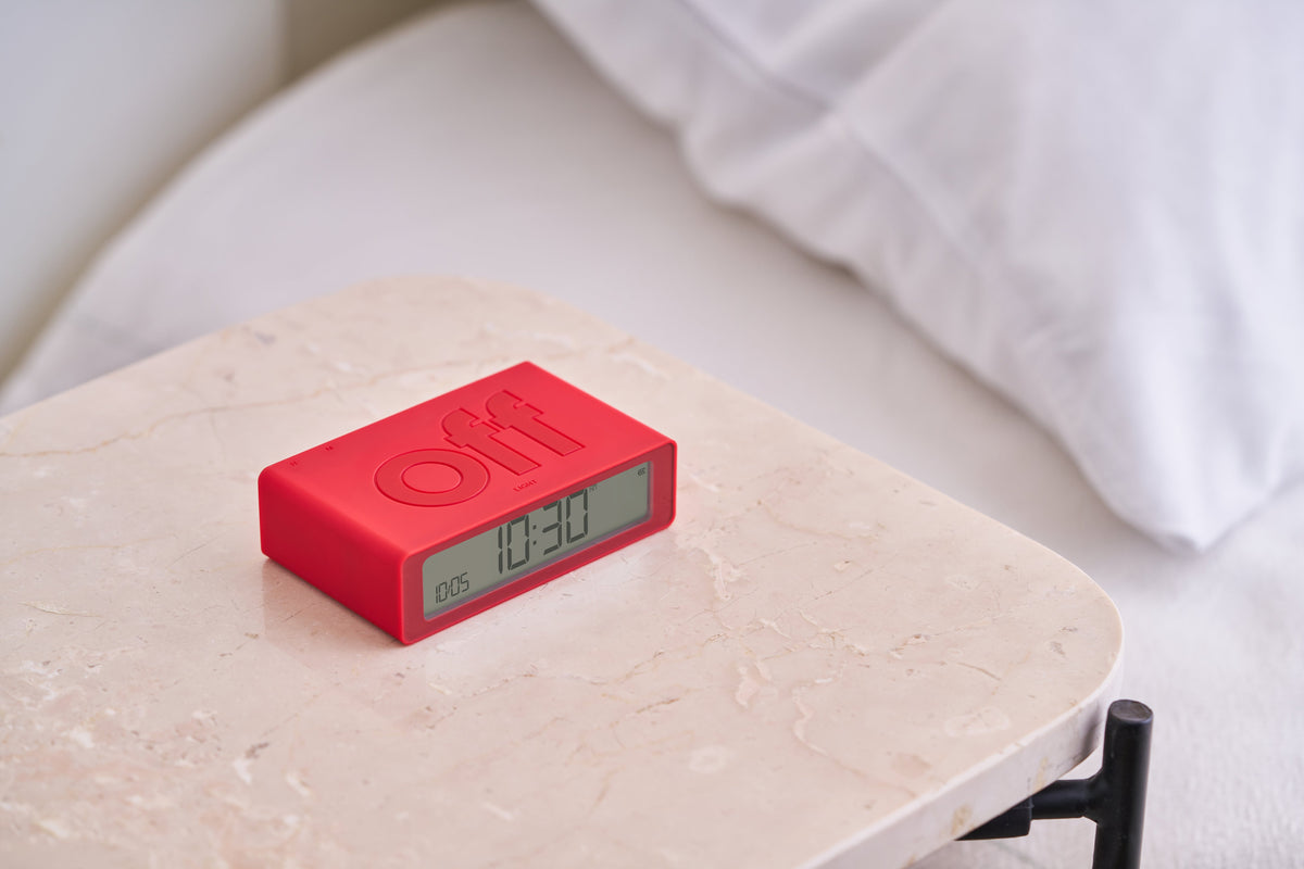 Lexon-Lexon Flip Mini Şarj Edilebilir Alarm Saat Açık Kırmızı-Alarm Saatler-5-fleurdirect.live