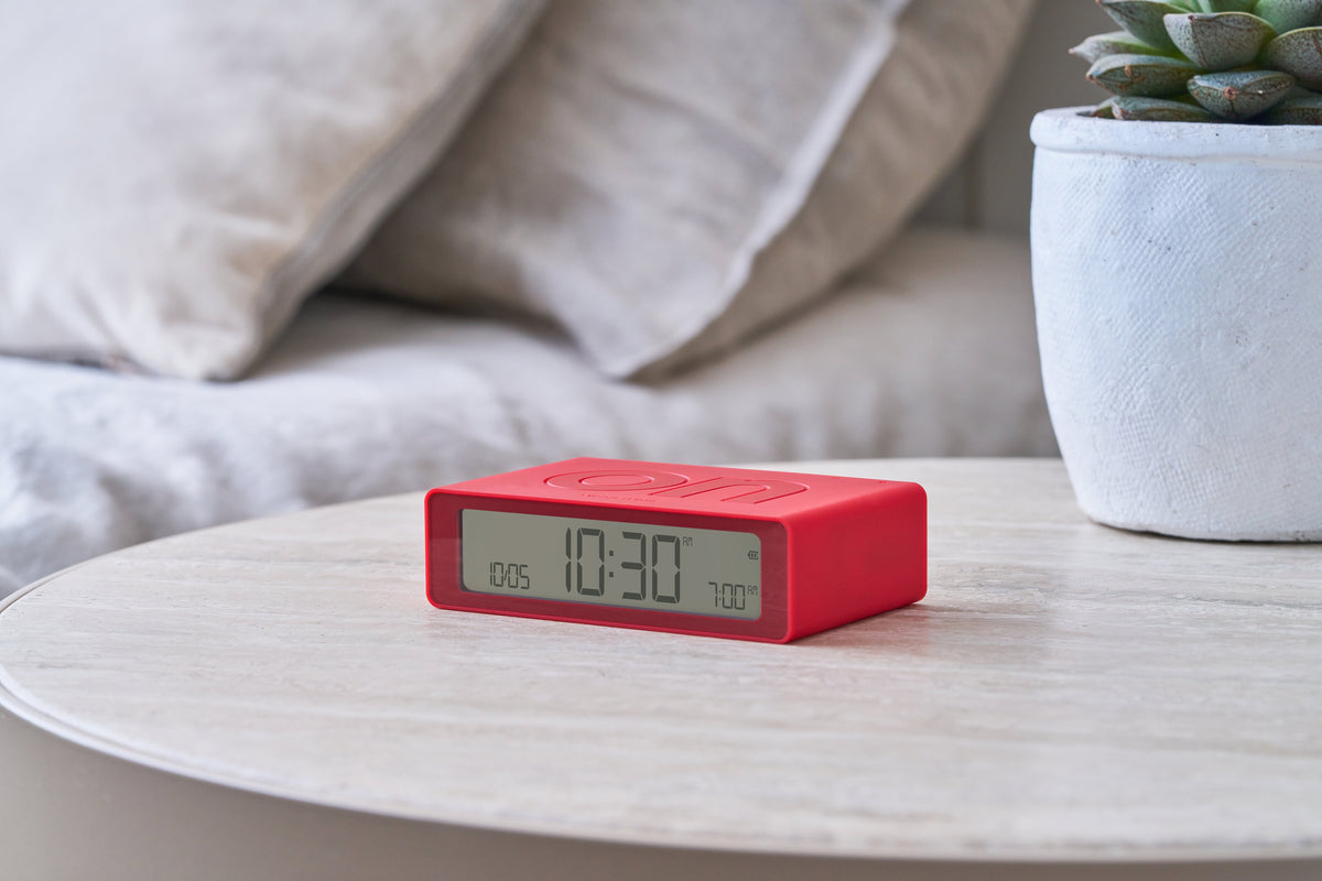 Lexon-Lexon Flip Mini Şarj Edilebilir Alarm Saat Açık Kırmızı-Alarm Saatler-6-fleurdirect.live