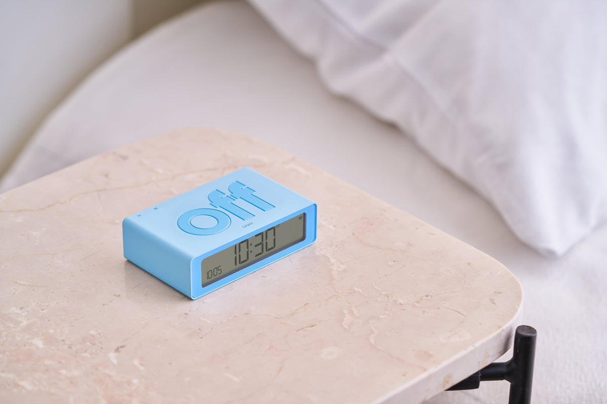 Lexon-Lexon Flip Mini Şarj Edilebilir Alarm Saat Açık Mavi-Alarm Saatler-5-fleurdirect.live