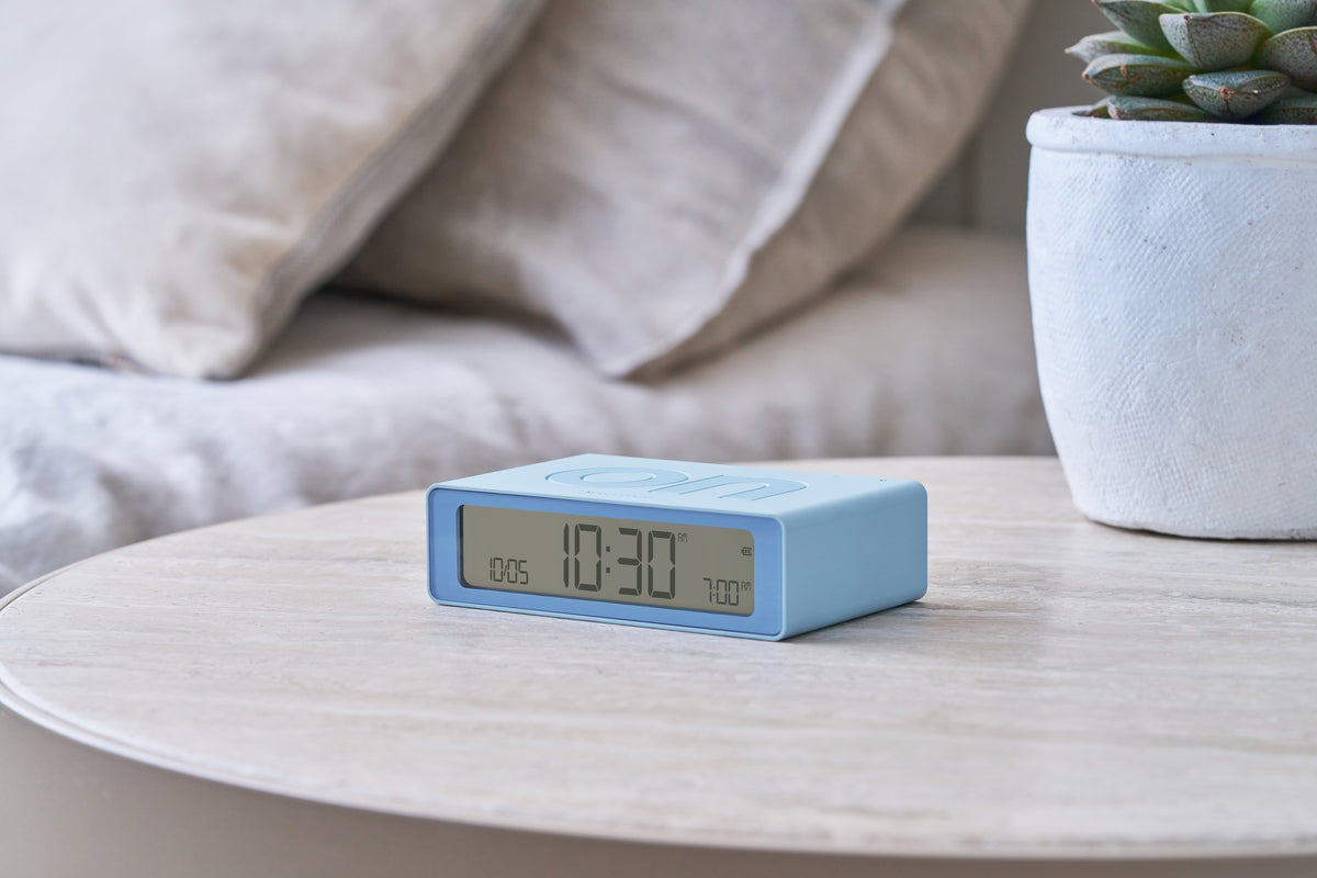 Lexon-Lexon Flip Mini Şarj Edilebilir Alarm Saat Açık Mavi-Alarm Saatler-9-fleurdirect.live