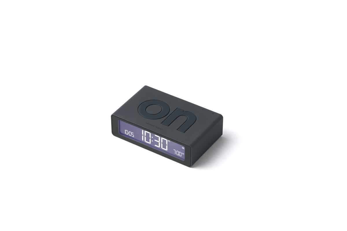 Lexon-Lexon Flip Mini Şarj Edilebilir Alarm Saat Koyu Gri-Alarm Saatler-2-fleurdirect.live