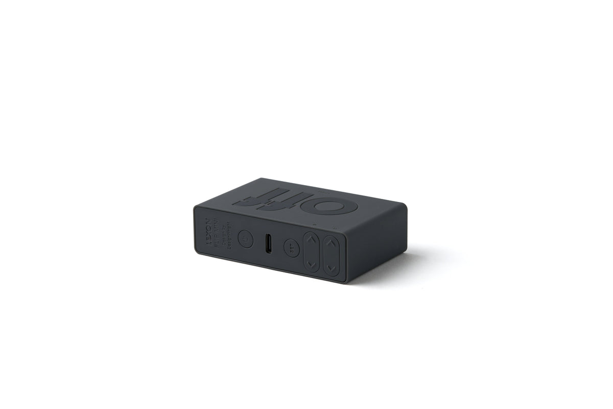 Lexon-Lexon Flip Mini Şarj Edilebilir Alarm Saat Koyu Gri-Alarm Saatler-3-fleurdirect.live