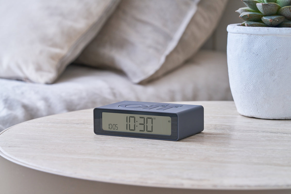 Lexon-Lexon Flip Mini Şarj Edilebilir Alarm Saat Koyu Gri-Alarm Saatler-6-fleurdirect.live