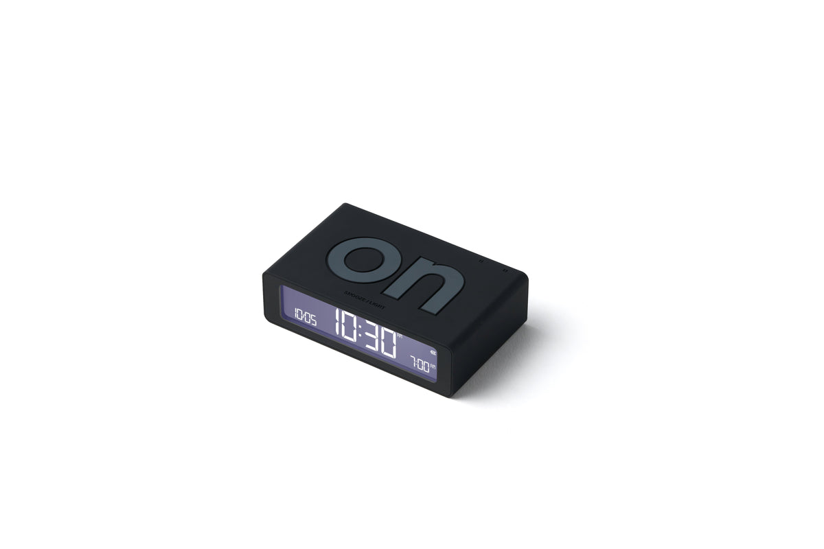 Lexon-Lexon Flip Mini Şarj Edilebilir Alarm Saat Siyah-Alarm Saatler-1-fleurdirect.live