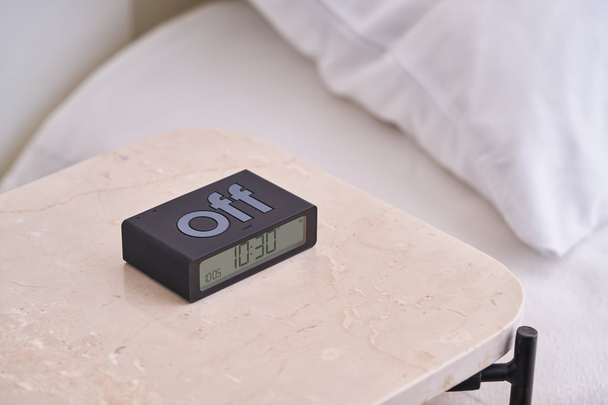 Lexon-Lexon Flip Mini Şarj Edilebilir Alarm Saat Siyah-Alarm Saatler-4-fleurdirect.live