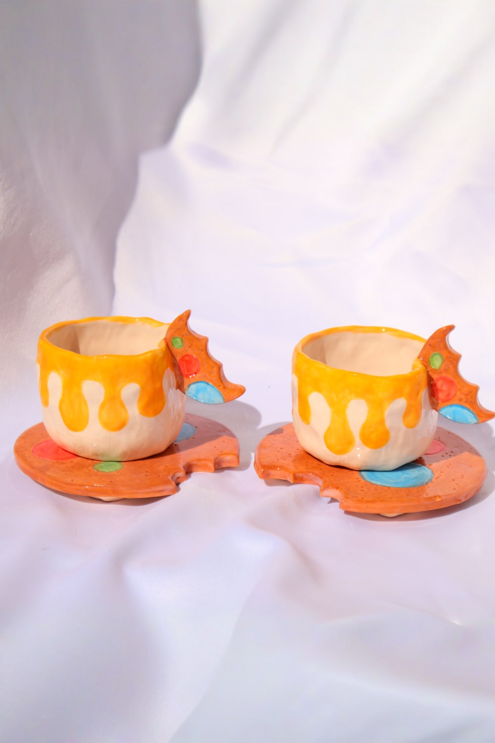 Lily & Loly Ceramics-Cookie 2'li Seramik Türk Kahvesi Fincan Seti - Kurabiye Kulplu El Yapımı Fincanlar-Bardak-1-fleurdirect.live