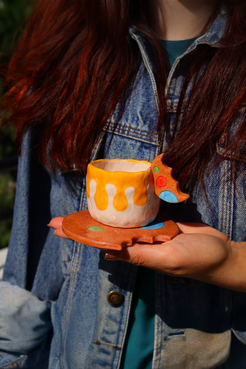 Lily & Loly Ceramics-Cookie 2'li Seramik Türk Kahvesi Fincan Seti - Kurabiye Kulplu El Yapımı Fincanlar-Bardak-4-fleurdirect.live