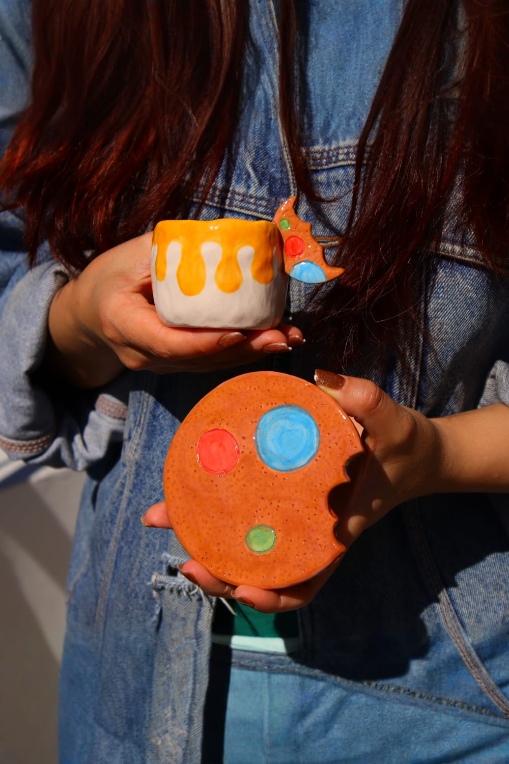 Lily & Loly Ceramics-Cookie 2'li Seramik Türk Kahvesi Fincan Seti - Kurabiye Kulplu El Yapımı Fincanlar-Bardak-6-fleurdirect.live