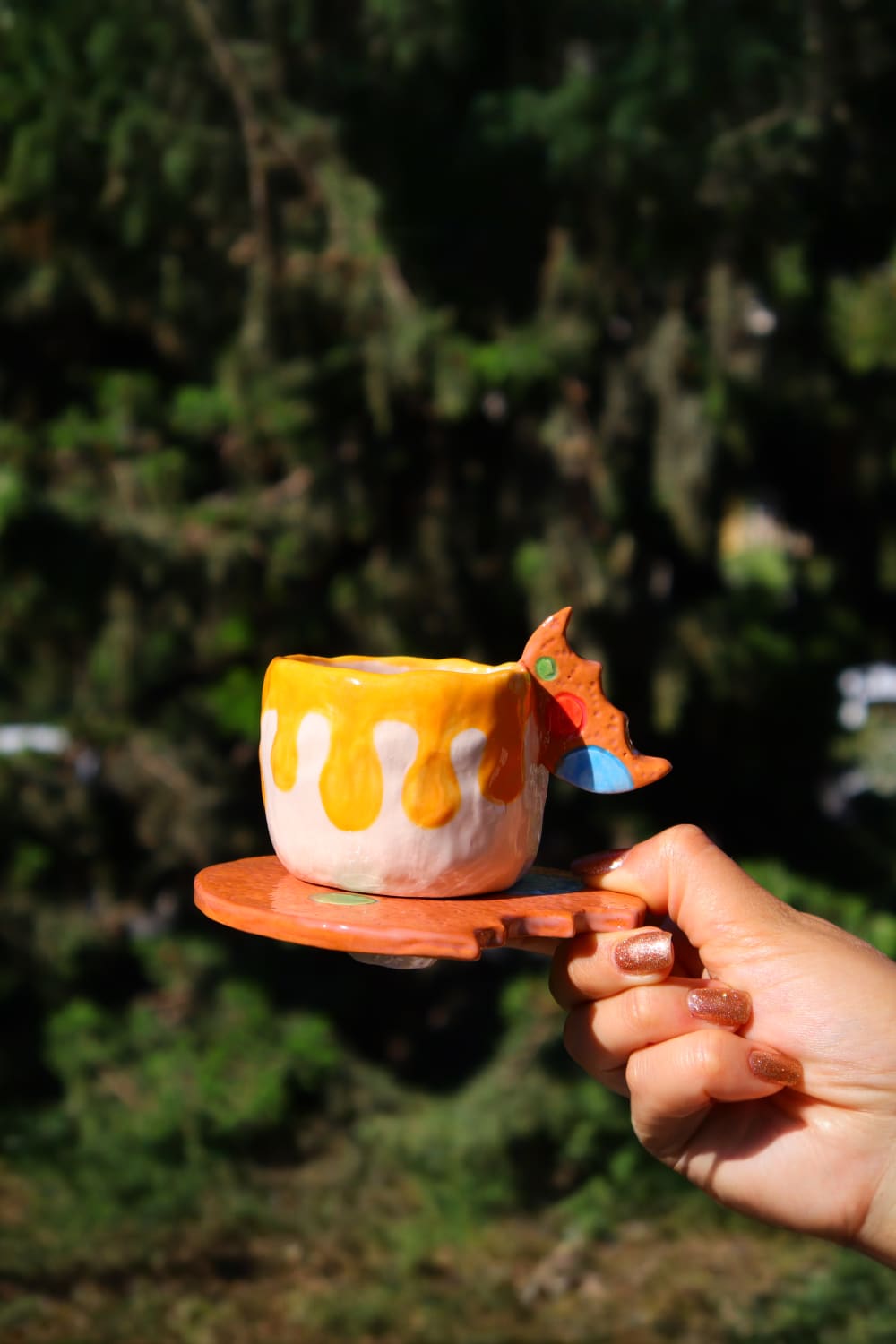Lily & Loly Ceramics-Cookie 2'li Seramik Türk Kahvesi Fincan Seti - Kurabiye Kulplu El Yapımı Fincanlar-Bardak-8-fleurdirect.live