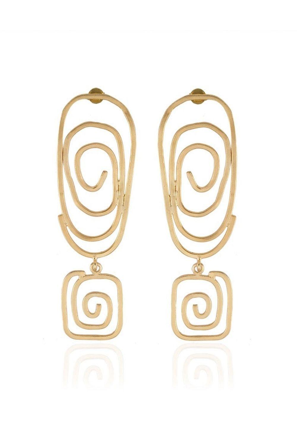 Linya Jewellery-Altı Kare Spiral Küpe-Küpe-1-fleurdirect.live