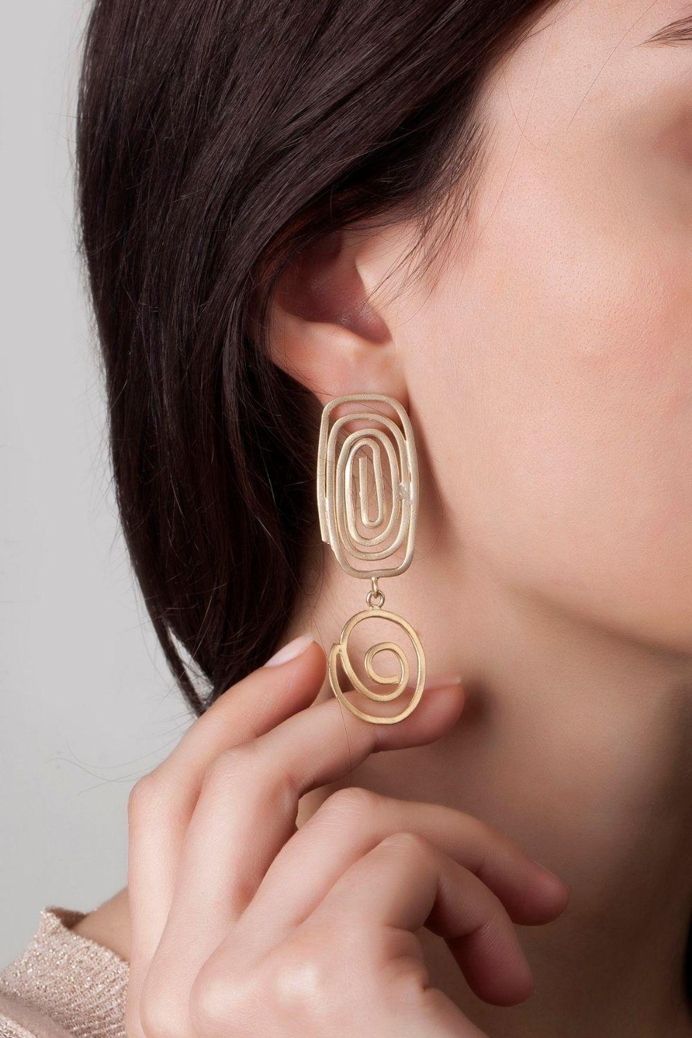 Linya Jewellery-Altı Yuvarlak Spiral Küpe-Küpe-2-fleurdirect.live