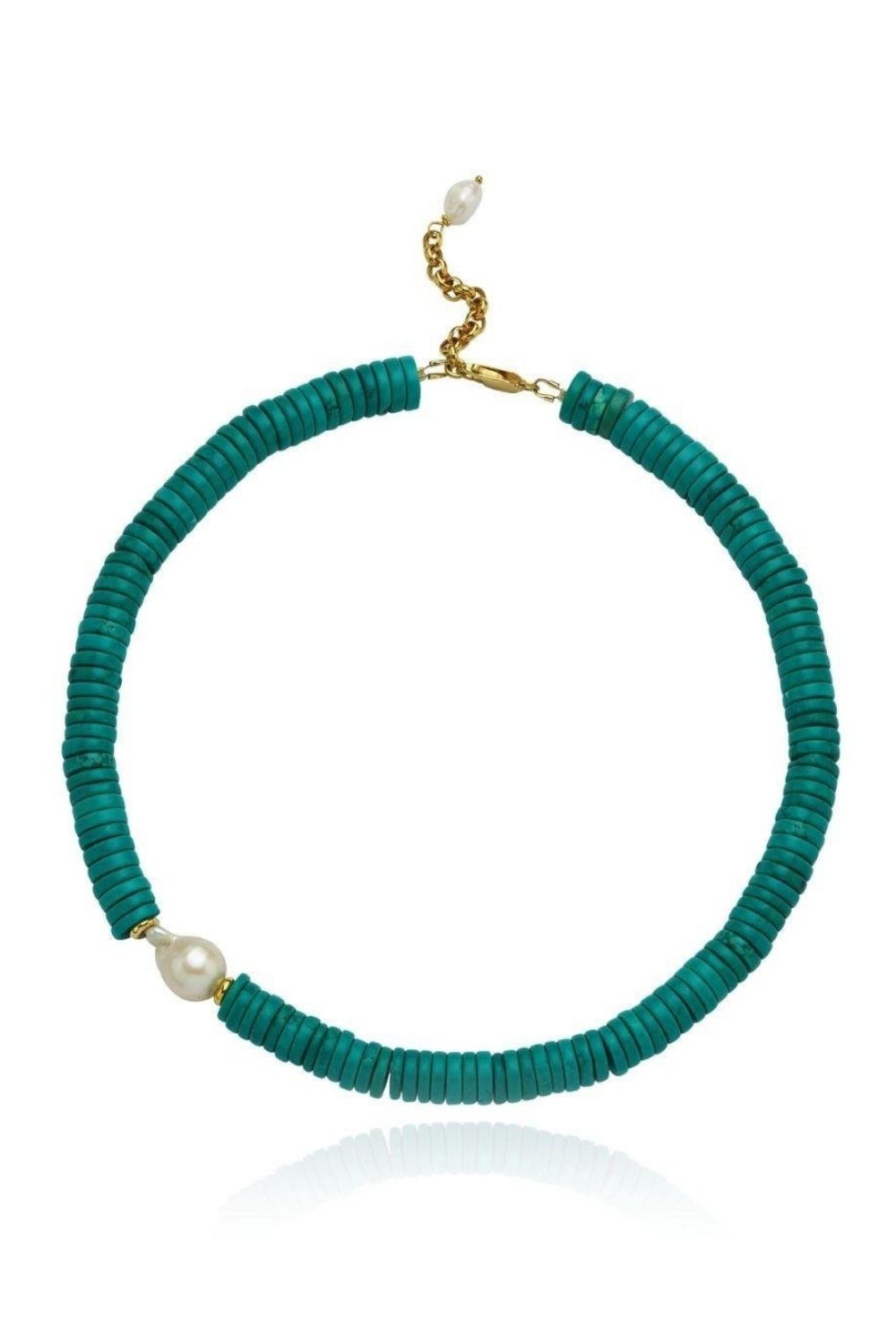 Linya Jewellery-Alya Turkuaz Büyük İncili Kolye-Kolye-1-fleurdirect.live
