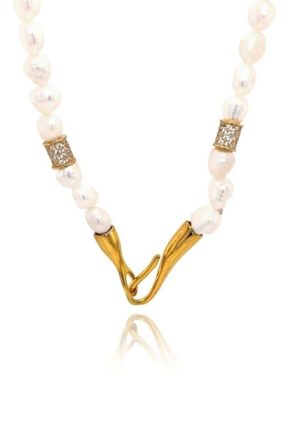 Linya Jewellery-Bayem Taşlı İnci Kolye-Kolye-1-fleurdirect.live