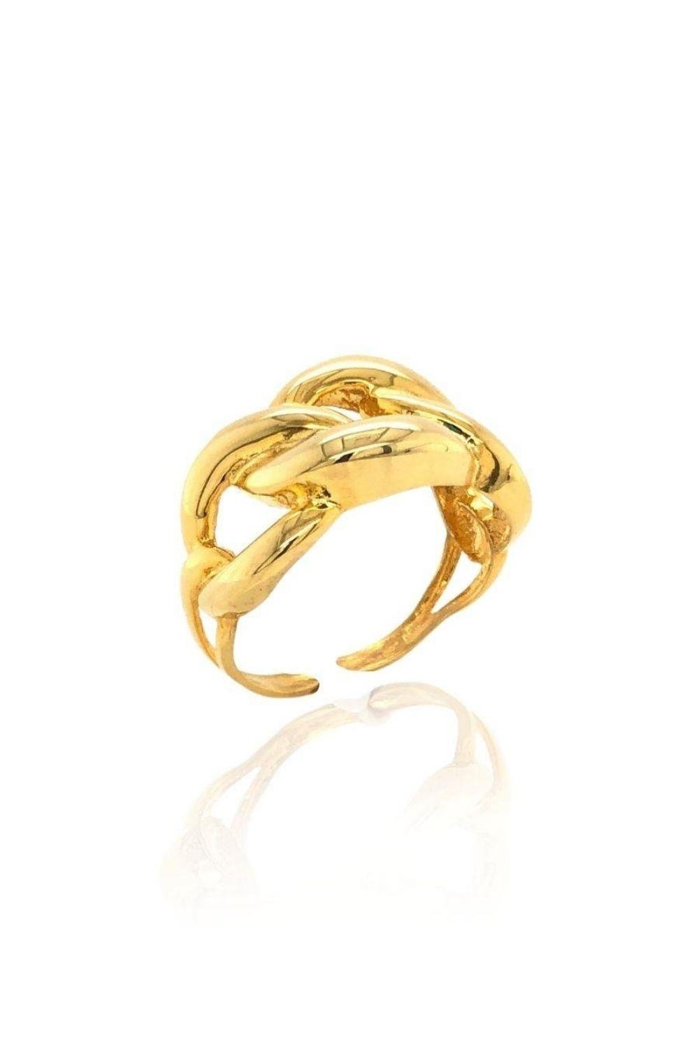 Linya Jewellery-Bella Zincir Yüzük Gold-Yüzük-1-fleurdirect.live