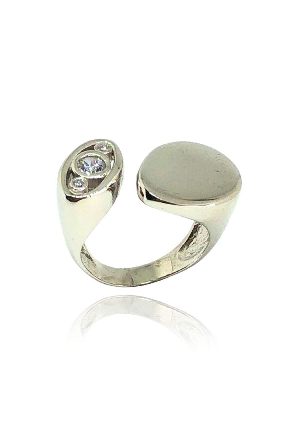 Linya Jewellery-Bombay Taşlı Yüzük Gümüş-Yüzük-1-fleurdirect.live