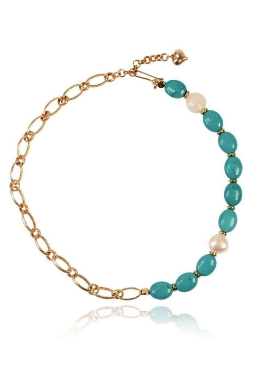 Linya Jewellery-Comiso Turkuaz Zincir Kolye-Kolye-1-fleurdirect.live