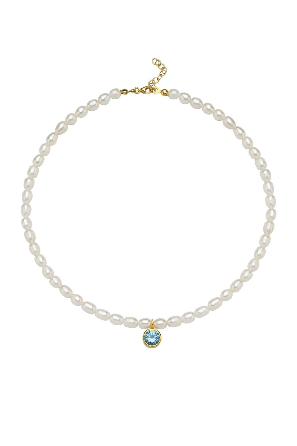 Linya Jewellery-Cosmic Büyük İncili Burç Kolye Gök Mavisi-Kolye-1-fleurdirect.live